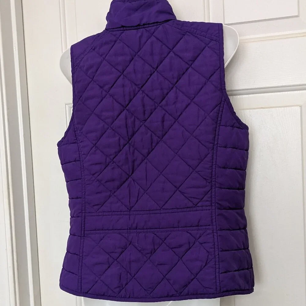Lauren Ralph Lauren Women's Purple Quilted Vest Full Zip Size M